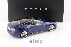 118 Original Tesla Model S P100D Deep Blue Diecast Dealer Version