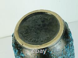 1960s 70s scheurich pop era VASE turquoise and black fat lava glaze model 239-41