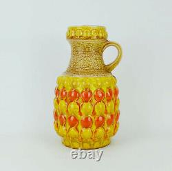 1960s bay keramik VASE bubble decor orange yellow beige model 65 30 WGP