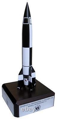 Aggregat 4 / V-2 Rocket Model Detailed ++ Solid Steel on Wooden Base (A4, V2)
