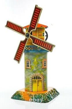 Antique German Geb. Bing Windmill with Music box Rare Model approx. 1925