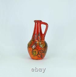 Bay keramik 1960's 70's vintage VASE red yellow black lava pattern model 67 30