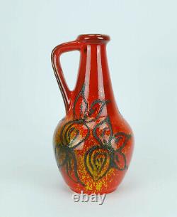 Bay keramik 1960's 70's vintage VASE red yellow black lava pattern model 67 30