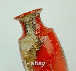 Carstens toennishof mid century VASE model 7060-30 rough glaze red white brown