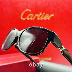 Cartier Sunglasses Ladies Oval Black Composite Series Model Trinity Top