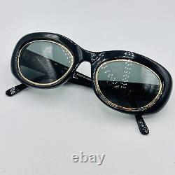 Christian Lacroix Sunglasses Ladies Oval Black Gold Diva Style Model 6728 NOS