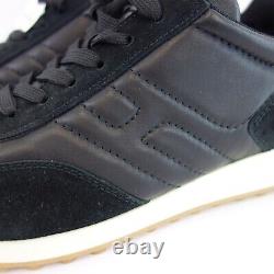 Hogan Men's Shoes Low Top Sneakers Trainers Leather Black Model H86 Run New