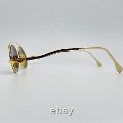 MCS Sunglasses Ladies Oval Gold Vintage Dark From Hunnius Design Model M141 NOS