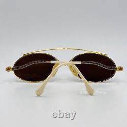 MCS Sunglasses Ladies Oval Gold Vintage Dark From Hunnius Design Model M141 NOS