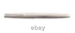 NEW LAMY 2000 Piston Fountain Pen STAINLESS STEEL / SILVER model 02 14K gold nib
