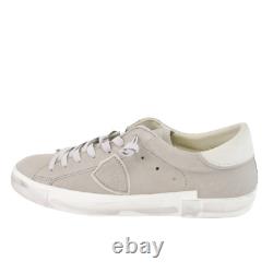 Philippe Model Men's Shoes Low Top Trainers Taupe Grey Leather Prsx New