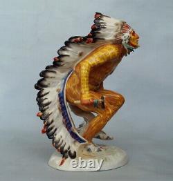 Porcelain Meissen Figurine American Indians warrior model from 1907
