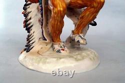 Porcelain Meissen Figurine American Indians warrior model from 1907