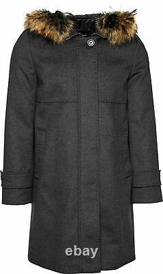 Saint Jacques short Coat fur Coat Wool Cashmere Parka Jacket New 46 3XL