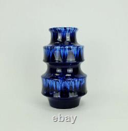 Scheurich mid century ceramic VASE drip glaze shades of blue model 267-20