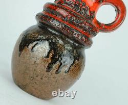 Scheurich wien VASE fat lava drip glaze red black brown model 428-26