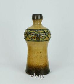 Strehla keramik VASE fat lava flower decor model 1432 east german pottery 1970s