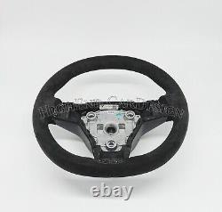 Tesla Model 3 Y Alcantara Steering Wheel Black stitching