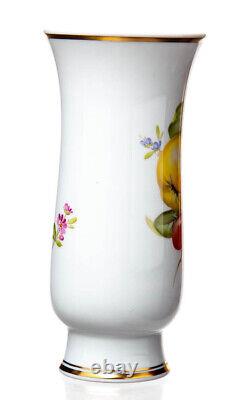 Vase Fruit Painting Meissen New Neckline Model 50070 1. Choice 1991 (5 11/16in)