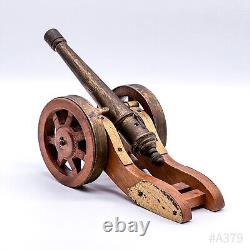 Vintage Model Cannon from Wood & Brass, Handgefertigt 27x11x26cm